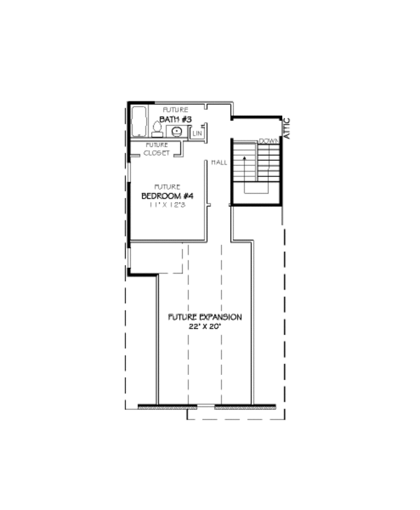 Traditional Floor Plan - Upper Floor Plan #424-369