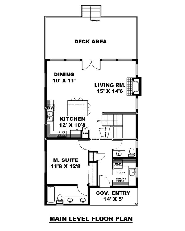 Dream House Plan - Cabin Floor Plan - Main Floor Plan #117-1030