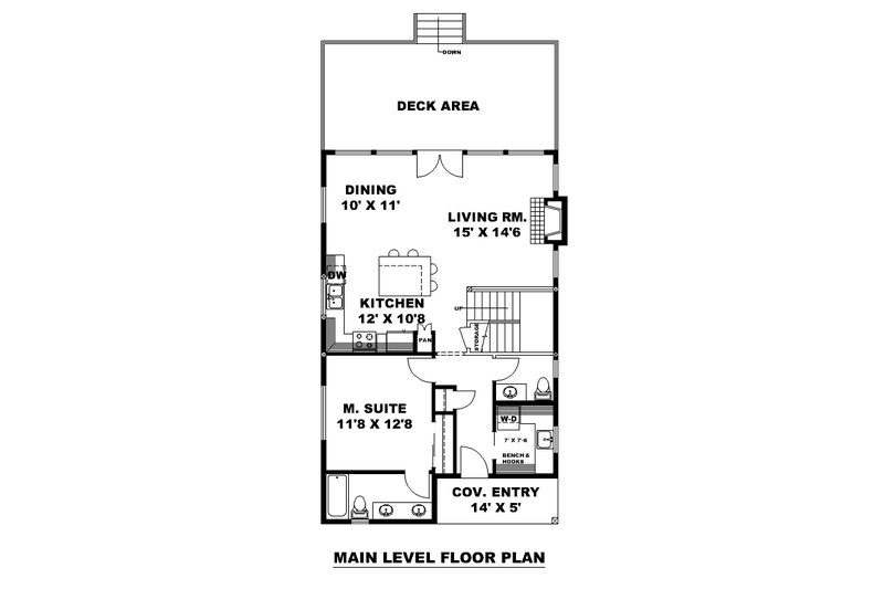 House Plan Design - Floor Plan - Main Floor for Cabin House Plan #117-1030 - 3 bed, 2.5 bath