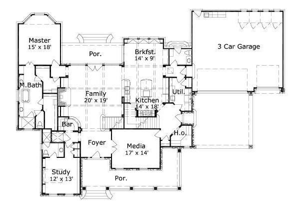 Traditional Floor Plan - Main Floor Plan #411-259