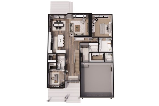 Floor Plan - Main Floor 1 for Farmhouse House Plan #51-1324 - 4 bed, 3 bath