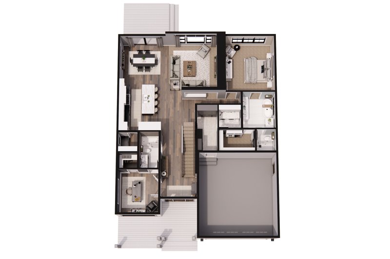 Home Plan - Floor Plan - Main Floor 1 for Farmhouse House Plan #51-1324 - 4 bed, 3 bath