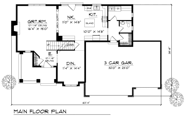 House Plan Design - Traditional Floor Plan - Main Floor Plan #70-330