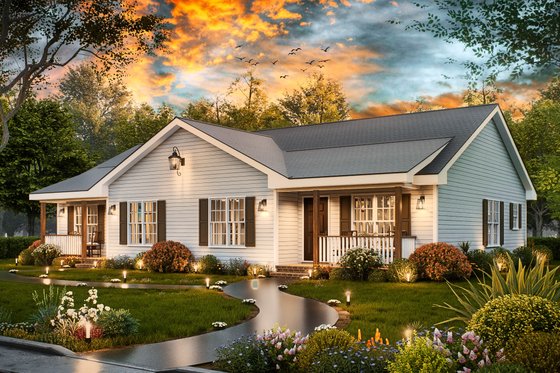 Exterior - Front Elevation 4 for Traditional House Plan #54-607 - 4 bed, 4 bath
