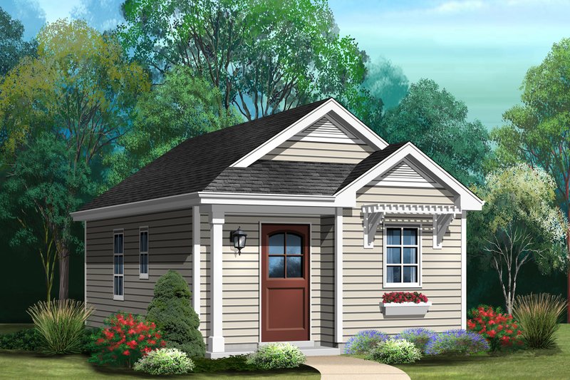 Cottage Style House Plan - 1 Beds 1 Baths 403 Sq/Ft Plan #22-609