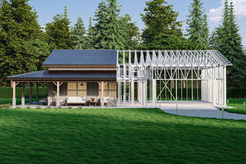 Home Plan - Exterior - Other Elevation 1 for Barndominium House Plan #1106-10 - 2 bed, 1 bath