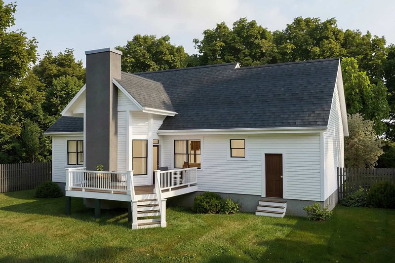 House Blueprint - Exterior - Rear Elevation for Farmhouse House Plan #79-377 - 3 bed, 2.5 bath