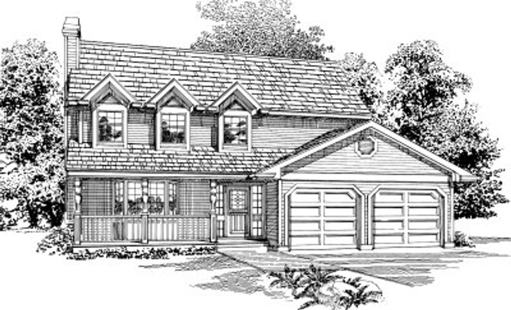 Traditional Style House Plan - 3 Beds 2 Baths 1413 Sq/Ft Plan #47-583 ...