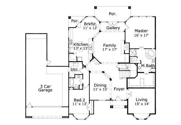 Traditional Floor Plan - Main Floor Plan #411-232