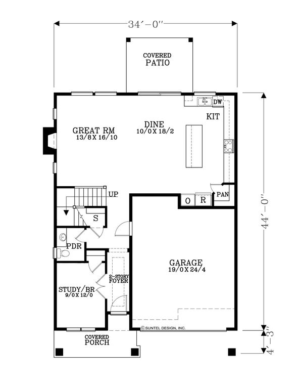 House Blueprint - Craftsman Floor Plan - Main Floor Plan #53-572
