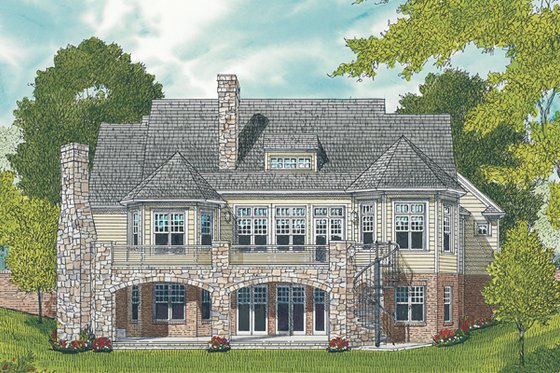 Exterior - Rear Elevation for Craftsman House Plan #453-58 - 3 bed, 4.5 bath