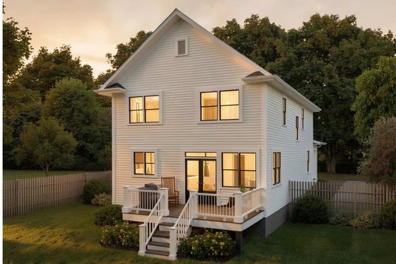 Exterior - Rear Elevation for Farmhouse House Plan #79-263 - 3 bed, 2.5 bath