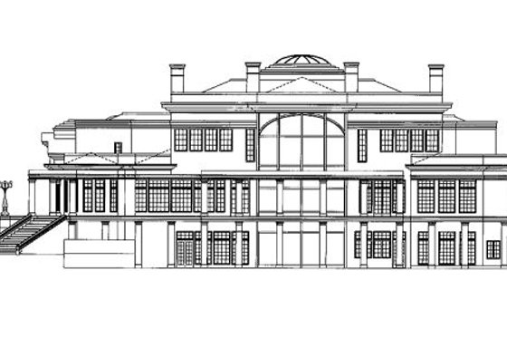 Classical Exterior - Rear Elevation Plan #119-164