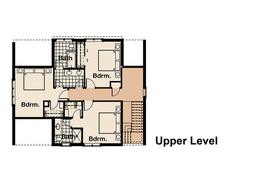 Floor Plan - Upper Floor for Craftsman House Plan #908-3 - 4 bed, 3.5 bath