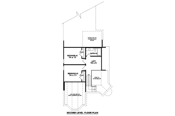Floor Plan - Upper Floor for European House Plan #81-13640 - 3 bed, 2.5 bath