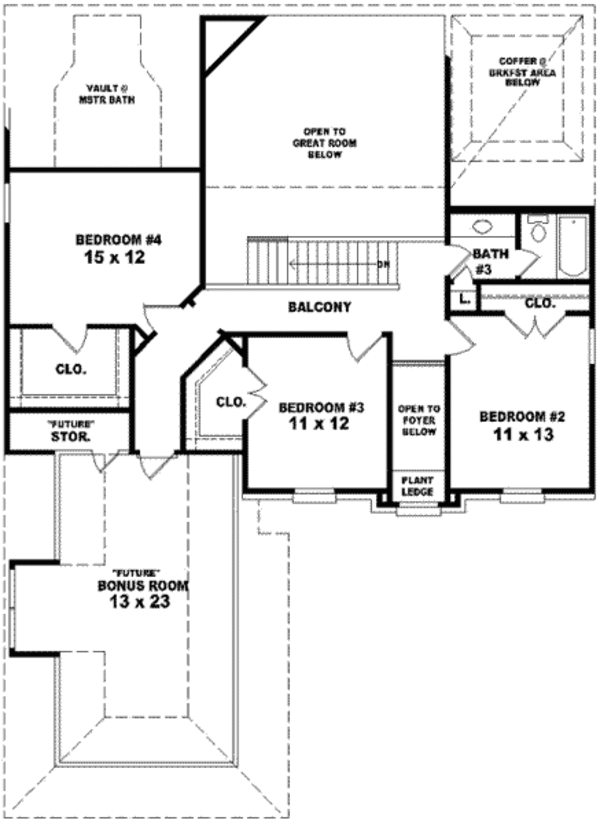 European Floor Plan - Upper Floor Plan #81-835