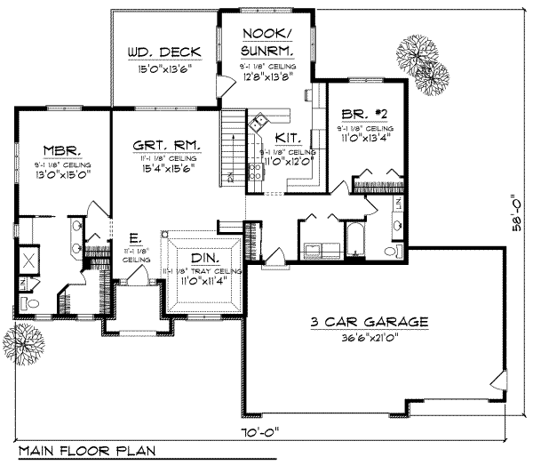 House Design - European Floor Plan - Main Floor Plan #70-689