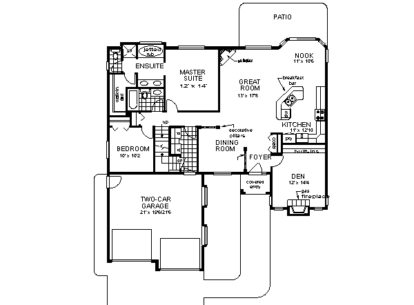 Home Plan - Traditional Floor Plan - Main Floor Plan #18-281