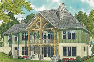 Craftsman style house design, rear elevation