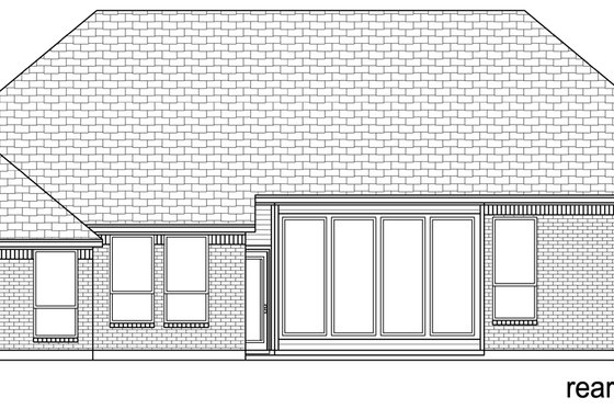 Exterior - Rear Elevation for Traditional House Plan #84-590 - 4 bed, 3 bath