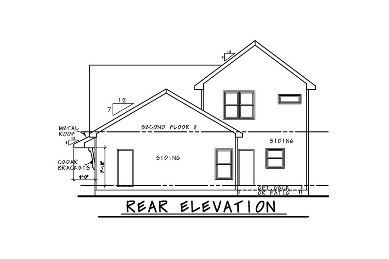 Dream House Plan - Exterior - Rear Elevation for Beach House Plan #20-2426 - 4 bed, 3.5 bath