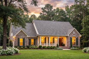 House Plan Design - Exterior - Front Elevation for Southern House Plan #406-9620 - 3 bed, 2 bath