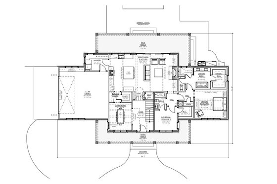 Floor Plan - Main Floor for Country House Plan #1094-20 - 3 bed, 4 bath
