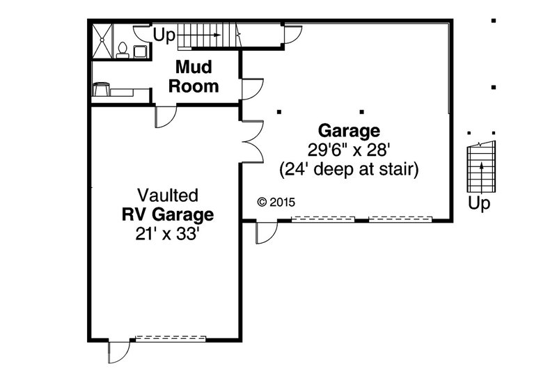 Home Plan - Floor Plan - Main Floor for Craftsman House Plan #124-964, 1 bath
