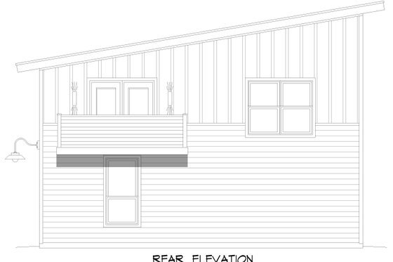 Exterior - Rear Elevation for Contemporary House Plan #932-712 - 2 bed, 1 bath