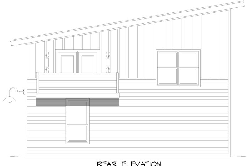 Architectural House Design - Exterior - Rear Elevation for Contemporary House Plan #932-712 - 2 bed, 1 bath