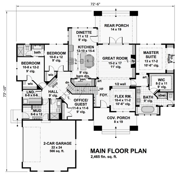 Cottage Floor Plan - Main Floor Plan #51-568