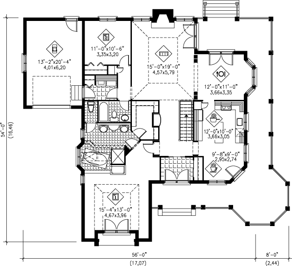 Country Floor Plan - Main Floor Plan #25-1158