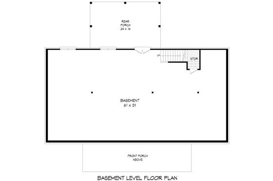 Floor Plan - Lower Floor for Barndominium House Plan #932-1057 - 3 bed, 2 bath