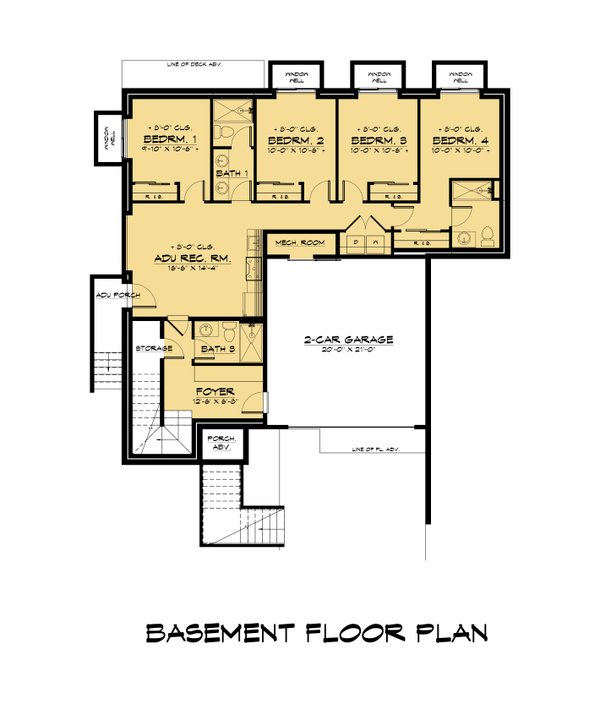 House Blueprint - Craftsman Floor Plan - Lower Floor Plan #1066-324