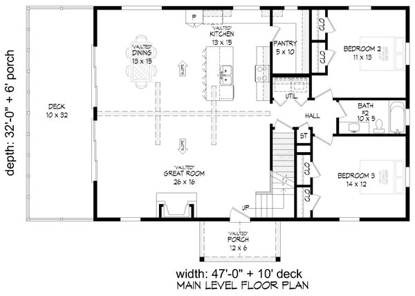 House Design - Farmhouse Floor Plan - Main Floor Plan #932-555