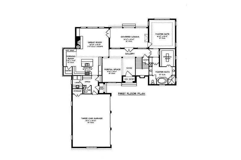 Dream House Plan - Floor Plan - Main Floor for European House Plan #413-146 - 4 bed, 4.5 bath
