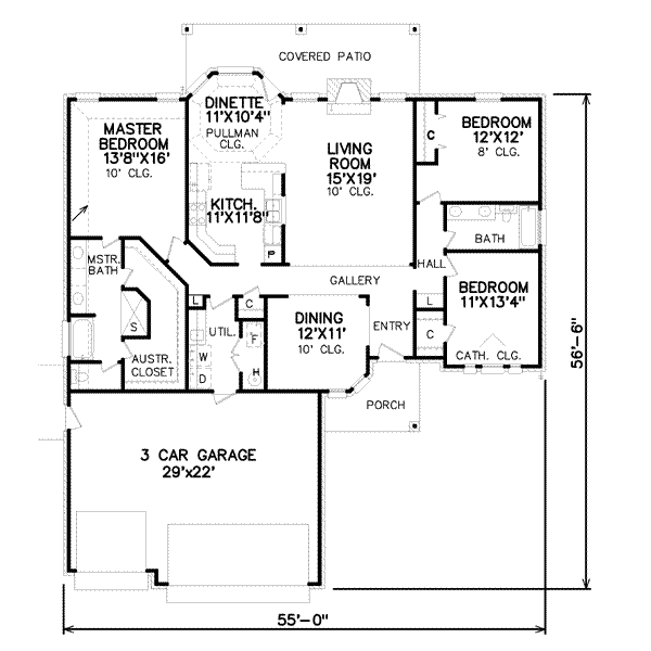 Traditional Floor Plan - Main Floor Plan #65-294