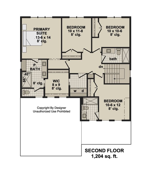 House Plan Design - Floor Plan - Upper Floor for Craftsman House Plan #51-1521 - 4 bed, 2.5 bath