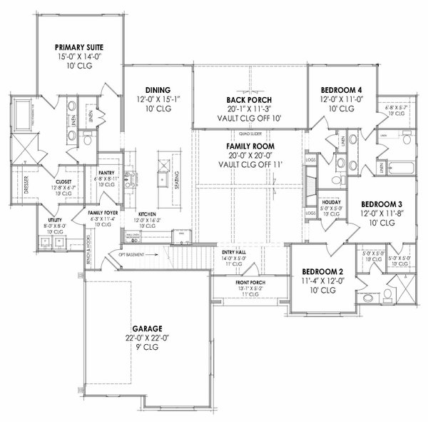 European Floor Plan - Main Floor Plan #1096-139