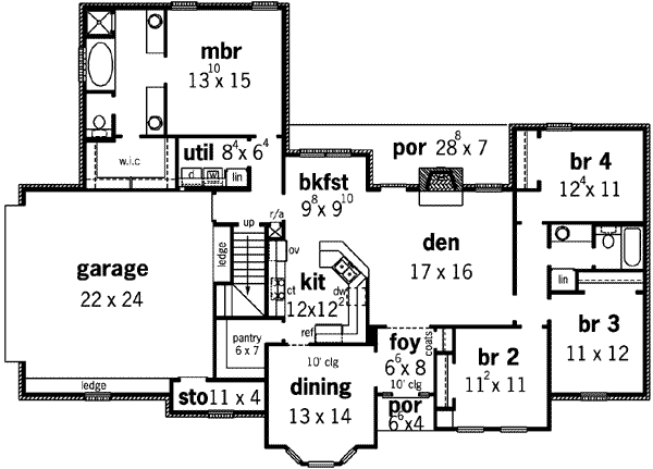 European Floor Plan - Main Floor Plan #16-282