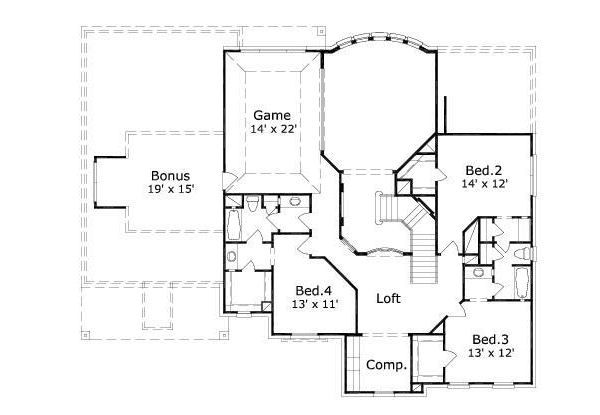 European Floor Plan - Upper Floor Plan #411-800