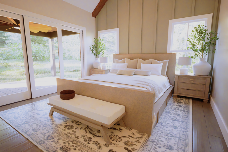 Architectural House Design - Interior - Master Bedroom for Cabin House Plan #1116-27 - 2 bed, 2 bath