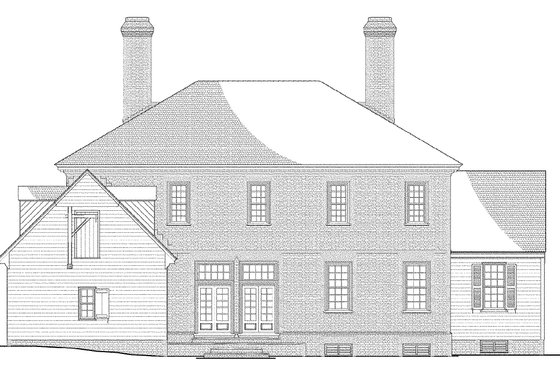 Exterior - Rear Elevation for Colonial House Plan #137-347 - 5 bed, 4 bath