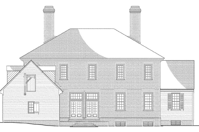Home Plan - Exterior - Rear Elevation for Colonial House Plan #137-347 - 5 bed, 4 bath