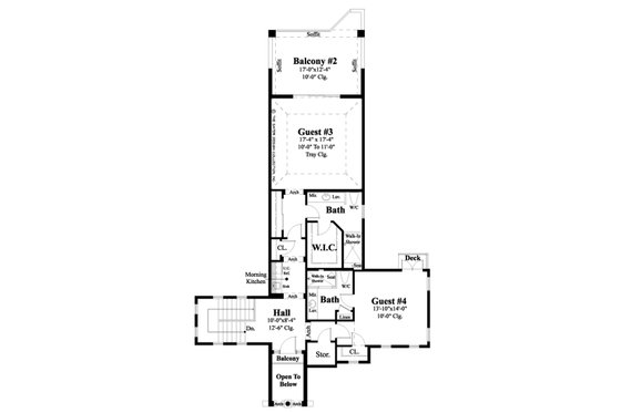 Floor Plan - Upper Floor for Mediterranean House Plan #930-481 - 4 bed, 4.5 bath