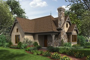 Cottage Exterior - Front Elevation Plan #48-653