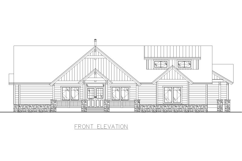 House Design - Exterior - Front Elevation 3 for Farmhouse House Plan #117-1035 - 4 bed, 3 bath