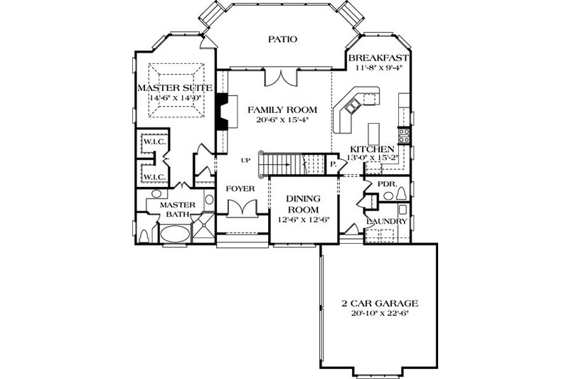 Dream House Plan - Floor Plan - Main Floor for Country House Plan #453-29 - 3 bed, 3.5 bath