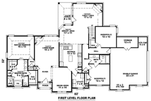 Floor Plan - Main Floor for European House Plan #81-1175 - 4 bed, 3 bath