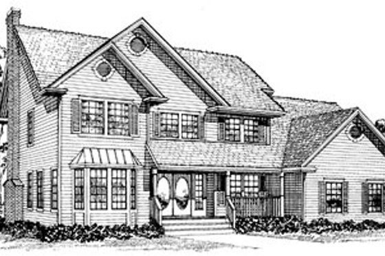 Exterior - Front Elevation for Traditional House Plan #47-276 - 4 bed, 2.5 bath